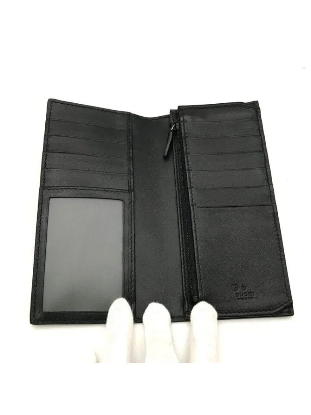 Gucci Micro Guccissima Wallet Bifold Leather Black